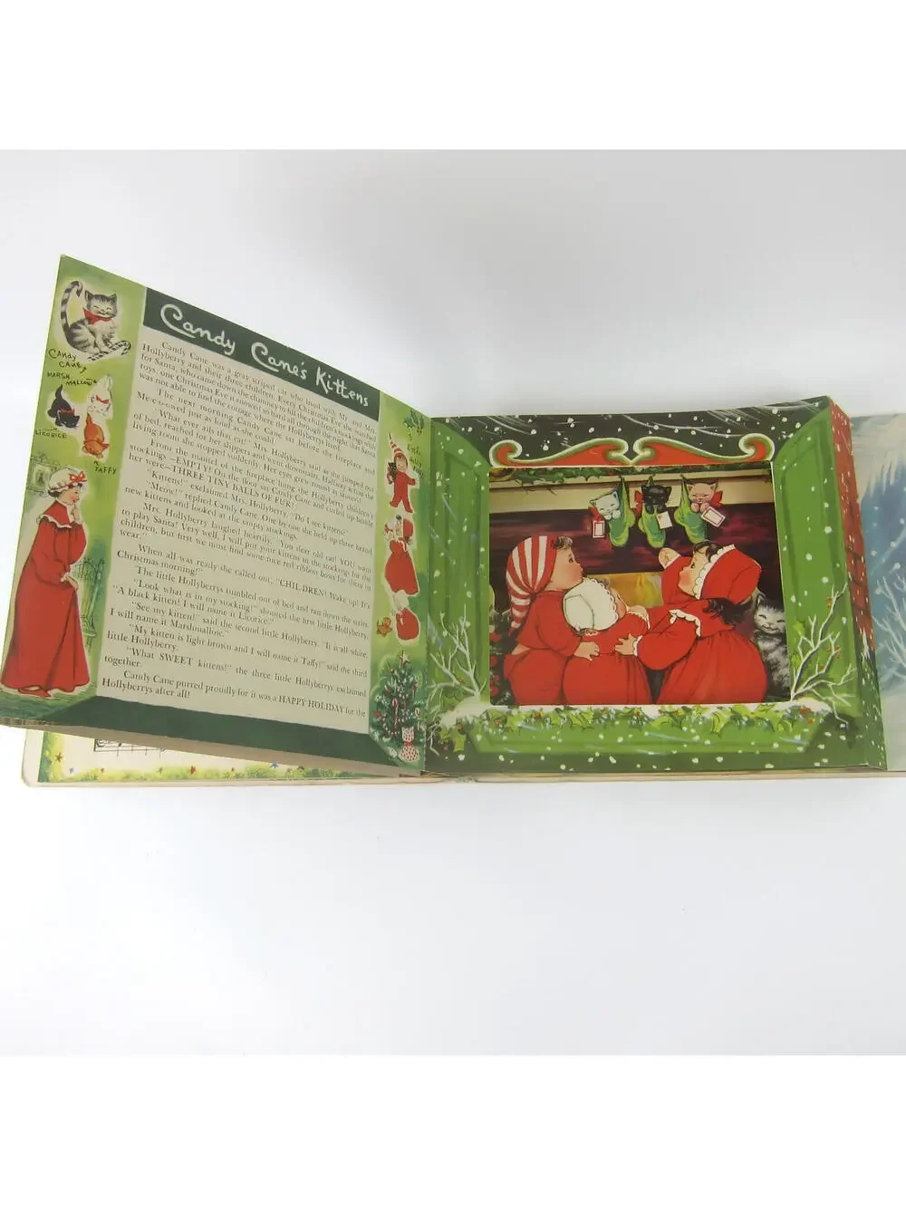 Vintage Christmas on Stage Pop Up Book Charlot Byi Children's Spiral Bound 1950